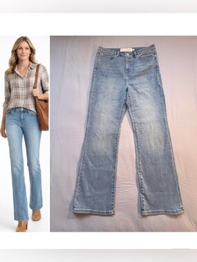 Soft Surroundings Bootcut Stretch Denim Jeans Light Wash Petite 12💛